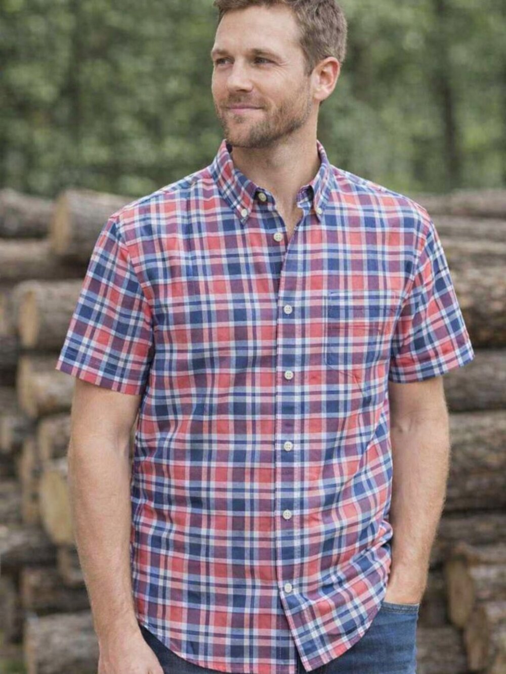 Sonoma Life + Style Short Sleeve Button Down Shirt